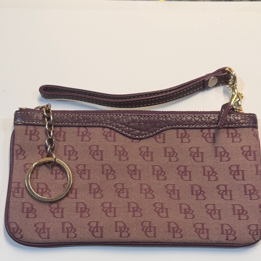 Dooney & Bourke Burgundy Monogram Wristlet
